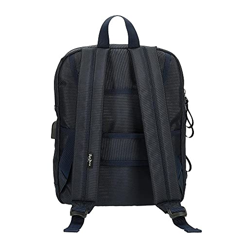 Pepe Jeans Pick Up Mochila para Portátil Adaptable 13,3" Azul 27x36x12 cms Poliéster 11,66L