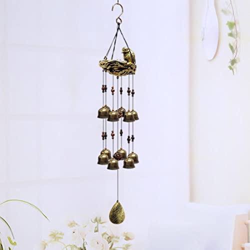 perfeclan Cute Windchimes Hanging Wind Bells Bird Nest para Party Garden Wall Door, Decoración - a