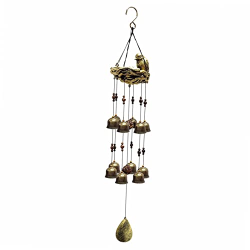 perfeclan Cute Windchimes Hanging Wind Bells Bird Nest para Party Garden Wall Door, Decoración - a