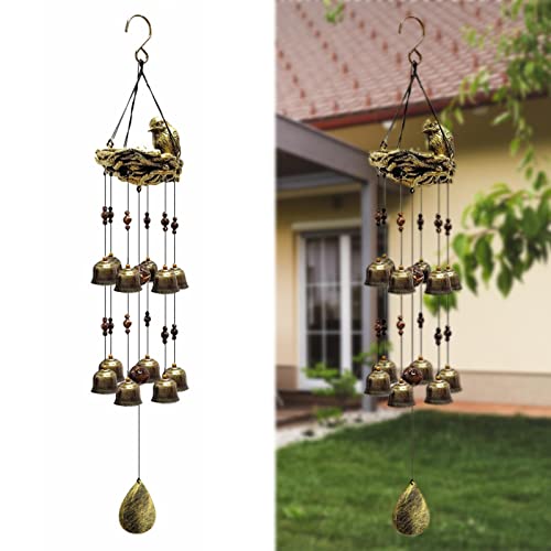 perfeclan Cute Windchimes Hanging Wind Bells Bird Nest para Party Garden Wall Door, Decoración - a