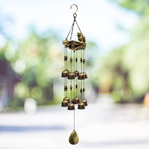 perfeclan Cute Windchimes Hanging Wind Bells Bird Nest para Party Garden Wall Door, Decoración - a