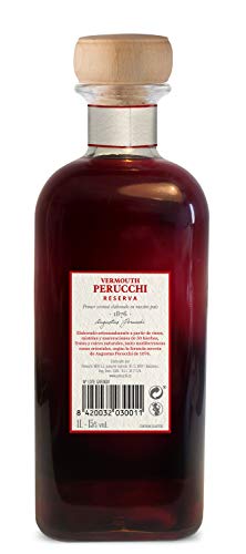 Perucchi Reserva Vermouth Perucchi Reserva – Elaborado en España – Botella de 1 Lt – 15% Alcohol – Misma receta que Perucchi Gran Reserva - Envejecido en fudres - 1000 ml