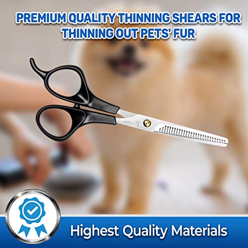 PET MAGASIN Tijeras de entresacado para Mascotas - Tijeras de peluquería Profesionales para entresacado con Cuchillas dentadas de Acero Inoxidable para Perros, Gatos y Otras Mascotas