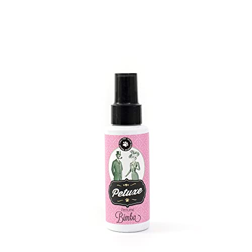 Petuxe Perfume vegano para perros de origen natural. Colonia en spray para mascotas. Corrector de olor para mascotas. Cachorros y adultos. Efecto duradero (Bimba)