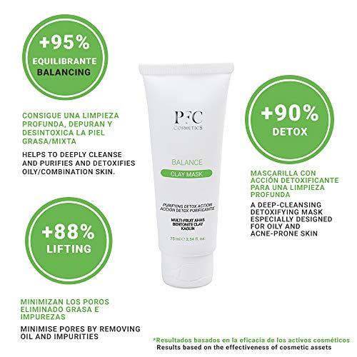 PFC Cosmetics - Mascarilla facial Purificante Piel Grasa y Mixta Balance Clay Mask 75ml con Caolín Arcilla de Bentonita y Multifrutas para la limpieza y el Cuidado Personal del Rostro