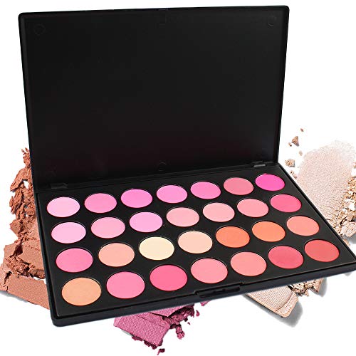 PhantomSky 28 Colores Cara Polvos Coloretes/Blush Paleta de Maquillaje Cosmética - Perfecto para Uso Profesional y Diario