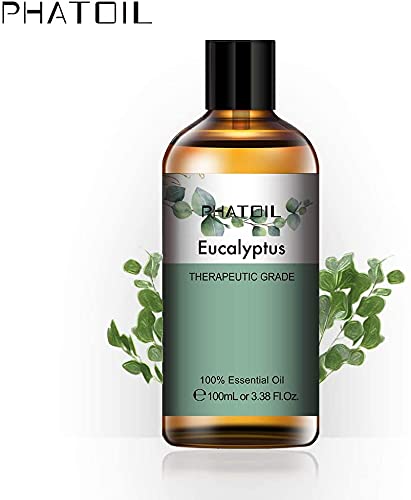 PHATOIL Aceites Esenciale de Eucalipto 100 ml, 100% Naturales Puros, Aceite Esencial de Aromaterapia de Grado Terapéutico, Aceite Esenciales para Humidificador, Difusor, Regalos Perfectos