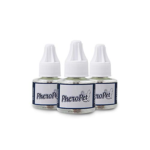 PheroPet Recambios – Difusor de feromonas para Gatos – Tranquilizante Gatos – Elimina Malos hábitos con Este Relajante para Gatos – Anti estrés y Anti arañazos para Gatos - (Pack 3 Recambios 48ml)