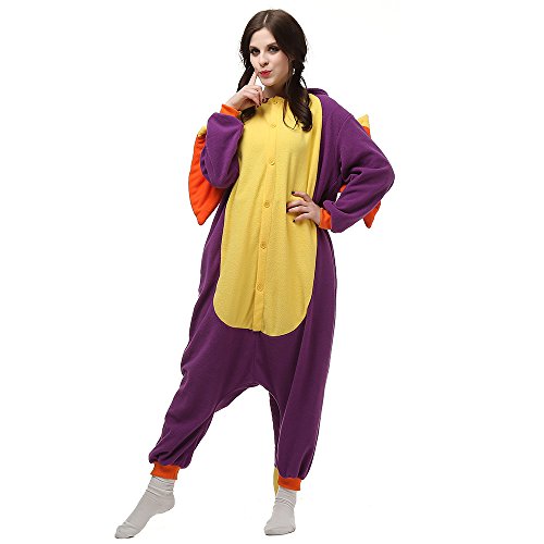 Pijama de Animal Unisexo Adulto Cosplay Disfraz con Capucha Onesies Kigurumi Pyjama Mamelucos Ropa De Dormir,LTY12,Dragón,M