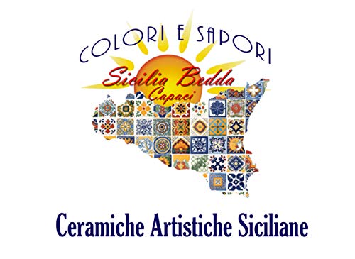 Piña de cerámica Siciliana de Caltagirone hecha totalmente a mano Pigna ornamental (BLU COBALTO, 15)