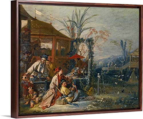 Pintar por Numeros Adultos, DIY Pintura por números con Pinceles y Pinturas,Conjunto Completo de Pinturas para el Hogar — La cacería china Circa, de Francois Boucher