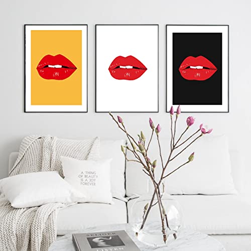 Pinturas en lienzo Moda Seducción Labios rojos Impresiones de imágenes y póster Dormitorio Sala de estar Sofá Fondo Arte de la pared Decoración 19.6 "x27.5" (50x70cm) Sin marco