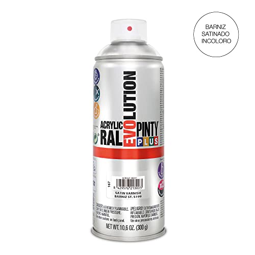 PINTYPLUS EVOLUTION 167 Pintura spray Acrílica Barniz Satinado 520cc Satin varnish S199, 300 g (Paquete de 1)