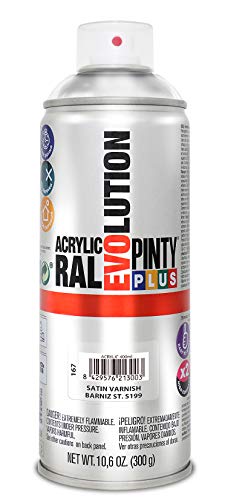 PINTYPLUS EVOLUTION 167 Pintura spray Acrílica Barniz Satinado 520cc Satin varnish S199, 300 g (Paquete de 1)