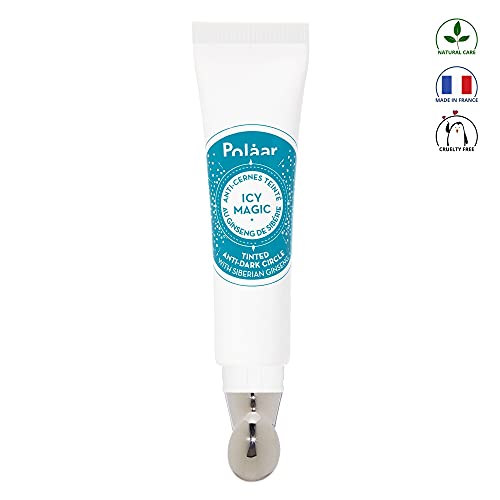 Polåar - Anti ojeras Teñidas con Ginseng de Siberia - 15 ml - Corrector de imperfecciones - Anti-bolsas - Alisadora de maquillaje - Beige - 97% natural, vegano, Francia