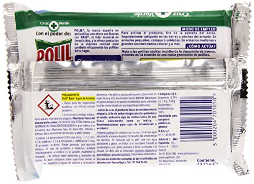 POLIL colgador antipolillas aroma agua de colonia paquete 2 uds