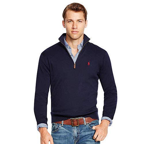 Polo Ralph Lauren Jersey Cotton Half Zip (L, Newport Navy)