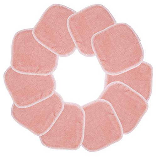 Polyte - Toalla facial desmaquillante de microfibra - Hipoalergénica y sin elementos químicos - Premium - Rosa (13 x 13 cm) Pack de 10