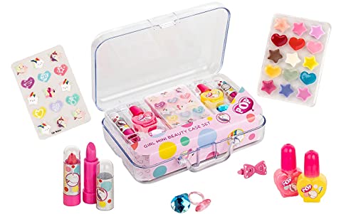 POP GIRL Mini Beauty Case Set- Neon Purple - Estuche de Maquillaje con Productos Divertidos para un Cambio de Imagen de la Cabeza a los Pies, Divertido Kit de Maquillaje, Coloridos Accesorios