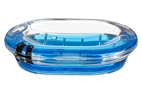 Premier Housewares Jabonera acrílica con pingüinos flotantes, Transparente/Azul, 10 x 14 x 3 cm