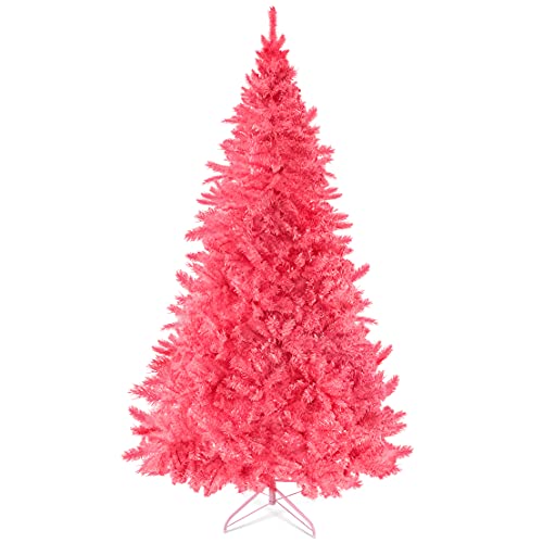 Prextex Árbol de Navidad Rosa Premium de 180 cm – Robusto Abeto Navidad Artificial Rosa Ligero y Fácil de Montar - Árbol de Navidad Frondoso con Base Metálica y 1200 Puntas