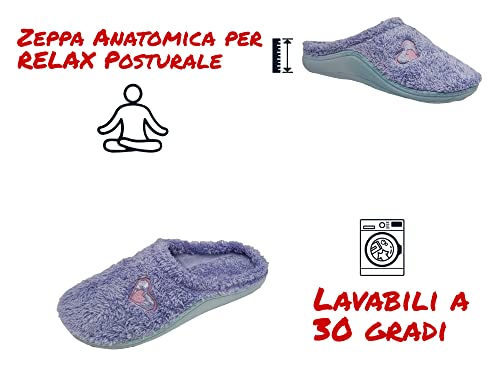 Profumella Dolcissimo - Sandalias de mujer para casa, perfumadas y lavables, cómodas de esponja, anatómicas, con base de goma antideslizante, Lila., 40 EU