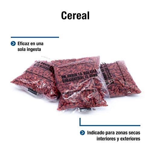 PROTECT HOME Raticida en Cereal de Alta eficacia y Poder de atracción para Zonas secas. Ratas y Ratones, 150gr, Rojo, 150 G