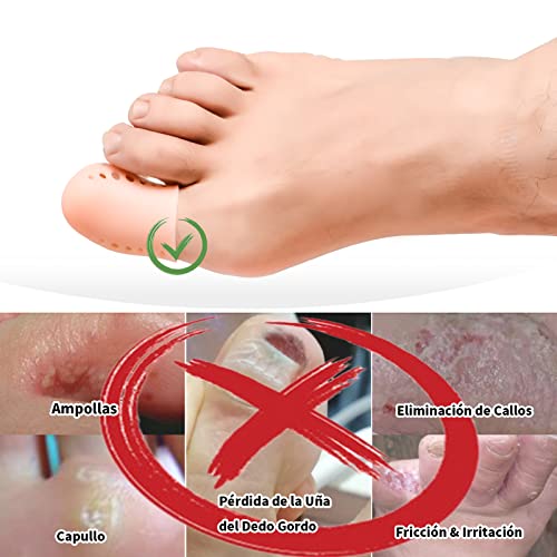 Protector Dedo Gordo Pie 10PCS Protector Dedos Pie Transpirable de Silicona Gel para Dedo Gordo, Protectores para los Dedos de los Pies de Ampollas Callos Alivio de Dolor de Pies Para Hombres Mujeres