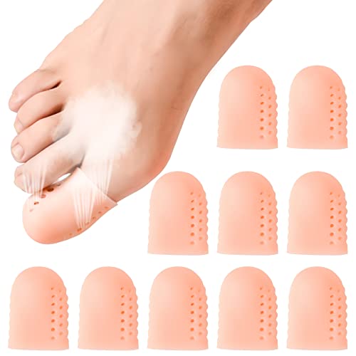 Protector Dedo Gordo Pie 10PCS Protector Dedos Pie Transpirable de Silicona Gel para Dedo Gordo, Protectores para los Dedos de los Pies de Ampollas Callos Alivio de Dolor de Pies Para Hombres Mujeres