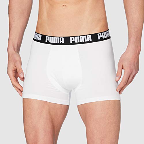 PUMA Basic Men's Boxers (5 Unidades) Calzoncillos Tipo bóxer, Blanco, Negro, Gris, L (Pack de 5) para Hombre