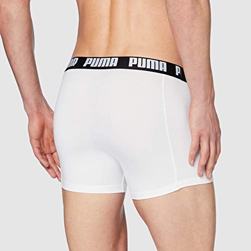 PUMA Basic Men's Boxers (5 Unidades) Calzoncillos Tipo bóxer, Blanco, Negro, Gris, L (Pack de 5) para Hombre