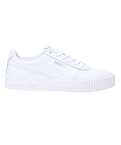 PUMA Carina L, Zapatillas Bajas, para Mujer, Blanco (Puma White-Puma White-Puma Silver), 38.5 EU