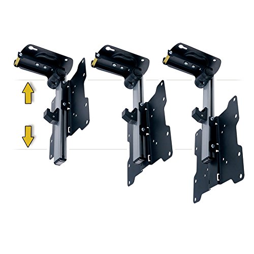 Puremounts PM-Slope-37 - Soporte para Techos en Declive, Inclinable 105°, Regulable en Altura, Carga Máxima 20Kg, Negro / Plata, Vesa Máx. 200x200, Universal