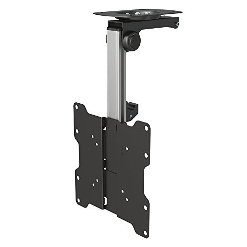 Puremounts PM-Slope-37 - Soporte para Techos en Declive, Inclinable 105°, Regulable en Altura, Carga Máxima 20Kg, Negro / Plata, Vesa Máx. 200x200, Universal