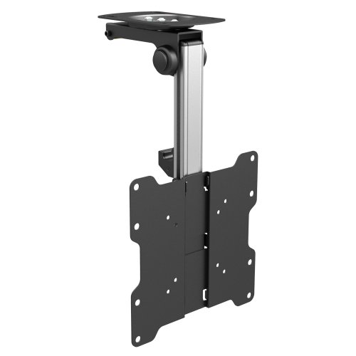 Puremounts PM-Slope-37 - Soporte para Techos en Declive, Inclinable 105°, Regulable en Altura, Carga Máxima 20Kg, Negro / Plata, Vesa Máx. 200x200, Universal