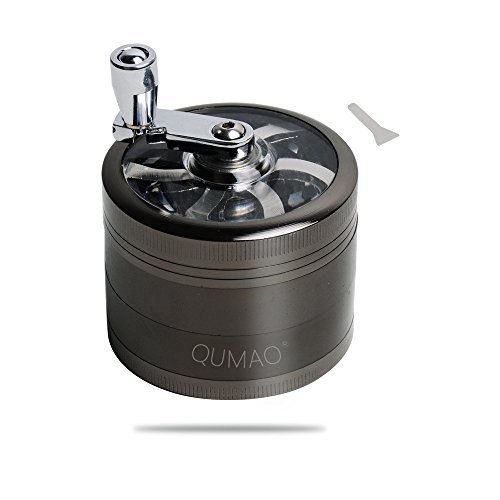 QUMAO Grinder Metálico Molinillo Manual para Hierbas Especias y Tabaco, de 4 Piezas