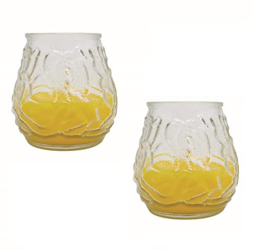 RAM ONLINE 2 velas de jardín Citronella Insense repelente de insectos para césped Pation velas de té, amarillo, 36