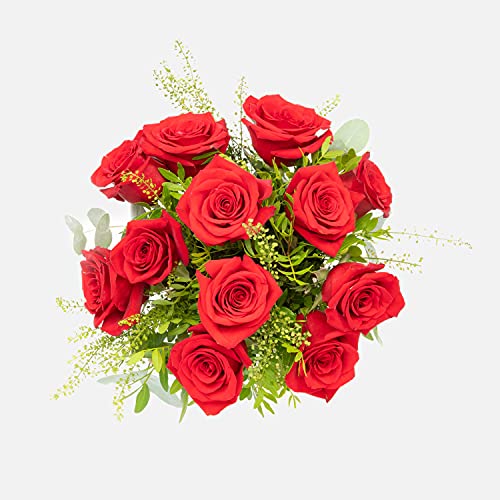 Ramo de 12 rosas - París - Ramos de flores naturales a domicilio - Flores frescas - Envío a domicilio 24h GRATIS - Tarjeta dedicatoria incluida de regalo - Caja especial para ramos