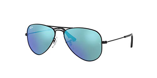 Ray-Ban Aviator Junior Gafas de Sol, Matte Black, 50 Unisex-Niño