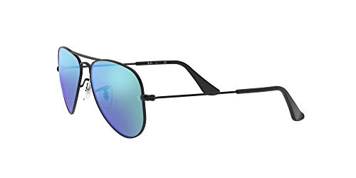 Ray-Ban Aviator Junior Gafas de Sol, Matte Black, 50 Unisex-Niño