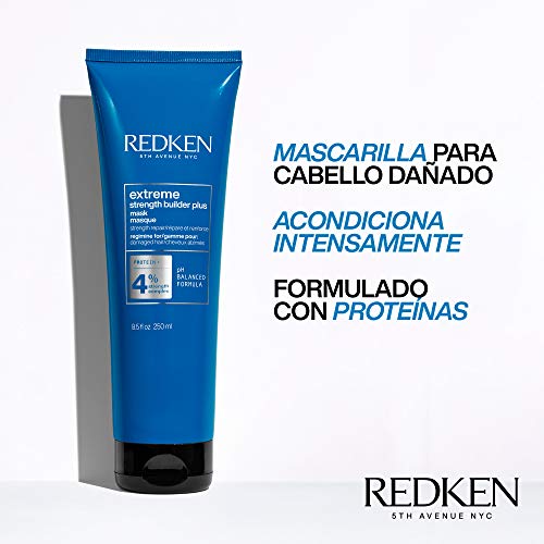 Redken | Mascarilla Reparadora con Proteínas para Cabello Dañado, Extreme Strength builder plus, Formato 250 ml