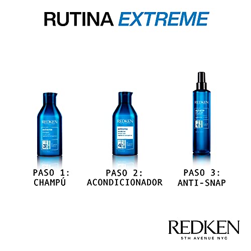 Redken | Tratamiento Sin aclarado, Reparador con Proteínas para Cabello Dañado, Extreme Anti-Snap, Formato 250 ml