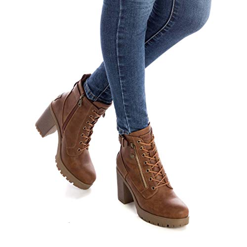 Refresh 72387, Botas Cortas al Tobillo Mujer, Camel, 38 EU