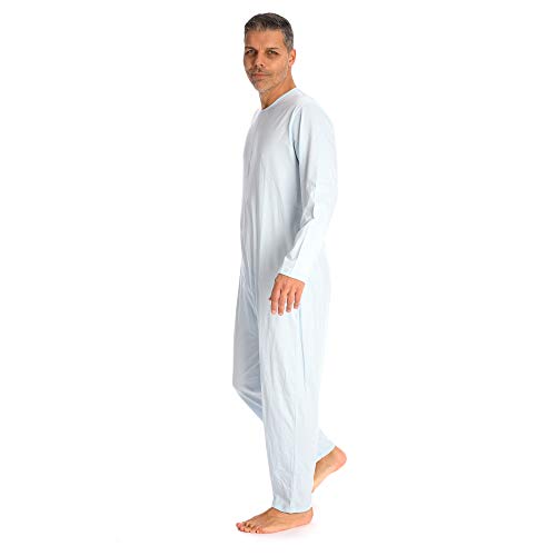 Rekordsan Pijama Antipañal Geriátrico Classic Hombre en Fresco Algodón con 1 Cremallera, Talla 2, Pack de 1