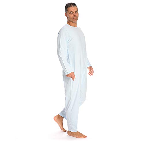 Rekordsan Pijama Antipañal Geriátrico Classic Hombre en Fresco Algodón con 1 Cremallera, Talla 2, Pack de 1