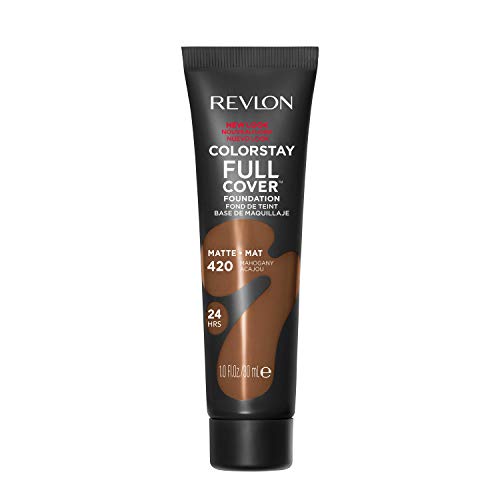 Revlon ColorStay - Base de maquillaje mate de larga duración, resistente al calor y al sudor, ligero, caoba (420), 30 ml