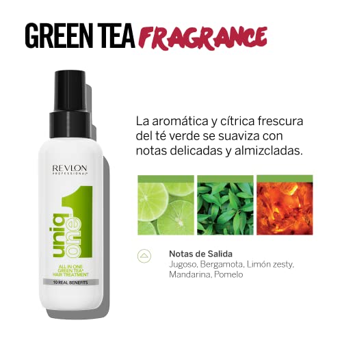 Revlon Professional UniqOne Té Verde, Protector térmico cabello y tratamiento en spray, 150 ml