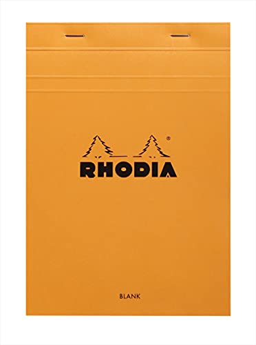 RHODIA 16000C - Bloc-Notes Agrafé N°16 Orange - A5 - 80 Feuilles Détachables - Papier Clairefontaine Uni Blanc 80 g/m² - Couverture en Carte Enduite Souple, Résistante et Imperméable - RHODIA Basics