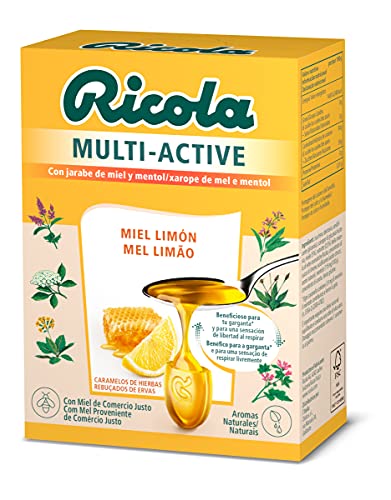 Ricola - caramelos multi-active, caja 51g, sabor miel y limón