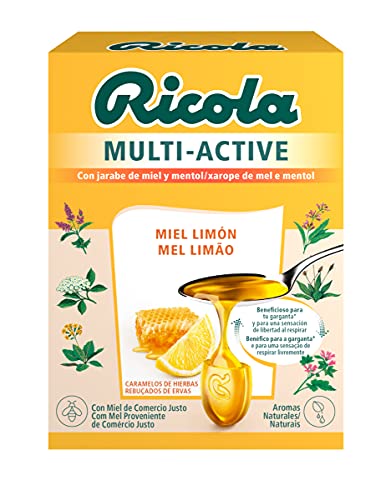 Ricola - caramelos multi-active, caja 51g, sabor miel y limón